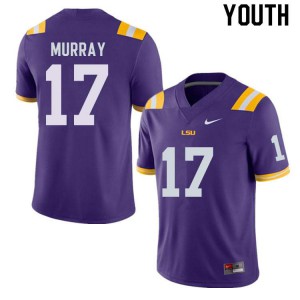 Youth LSU Tigers #17 Jabari Murray Purple College Jerseys 975090-343
