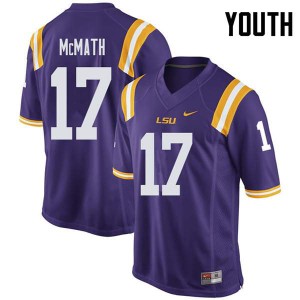 Youth Louisiana State Tigers #17 Racey McMath Purple Football Jersey 527699-662