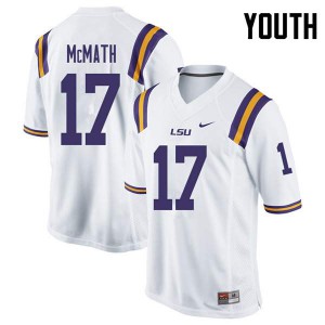 Youth Louisiana State Tigers #17 Racey McMath White Stitched Jerseys 466063-995