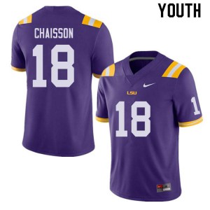 Youth Louisiana State Tigers #18 K'Lavon Chaisson Purple University Jerseys 481235-468