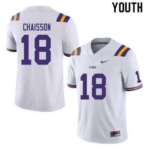 Youth Louisiana State Tigers #18 K'Lavon Chaisson White Official Jerseys 577062-133