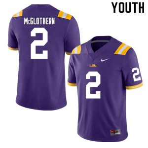 Youth LSU #2 Dwight McGlothern Purple Official Jersey 146716-235