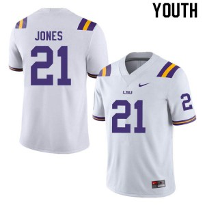 Youth Louisiana State Tigers #21 Kenan Jones White Player Jersey 443893-835