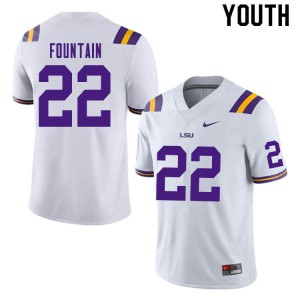 Youth Tigers #22 Zaven Fountain White Football Jersey 683957-877