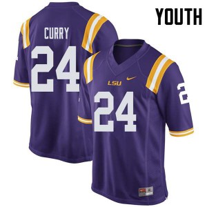 Youth Louisiana State Tigers #24 Chris Curry Purple Stitch Jersey 563809-125