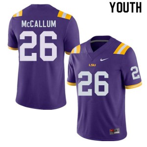 Youth Louisiana State Tigers #26 Kendall McCallum Purple High School Jerseys 110777-552