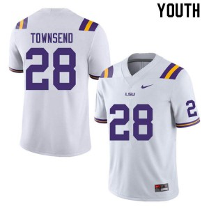 Youth Tigers #28 Clyde Townsend White Stitched Jersey 812697-695