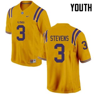Youth Tigers #3 JaCoby Stevens Gold Official Jersey 857239-749