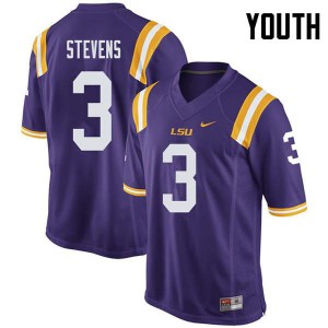 Youth LSU Tigers #3 JaCoby Stevens Purple NCAA Jersey 782917-308