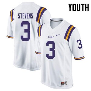 Youth LSU #3 JaCoby Stevens White Player Jersey 720810-319