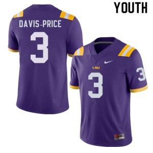 Youth Louisiana State Tigers #3 Tyrion Davis-Price Purple College Jerseys 563865-731