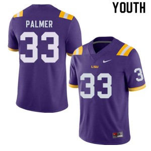 Youth LSU #33 Trey Palmer Purple Alumni Jerseys 256664-568