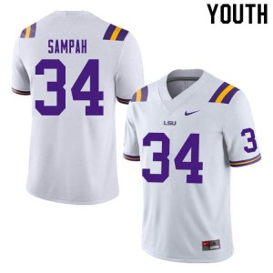 Youth LSU #34 Antoine Sampah White Football Jersey 944814-953