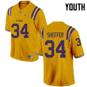 Youth Tigers #34 Zach Sheffer Gold Player Jersey 729024-120