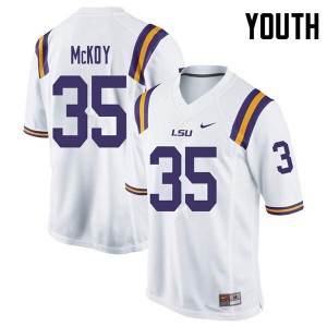 Youth LSU Tigers #35 Wesley McKoy White University Jersey 301876-188