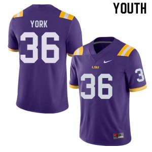 Youth LSU #36 Cade York Purple Alumni Jerseys 292772-756