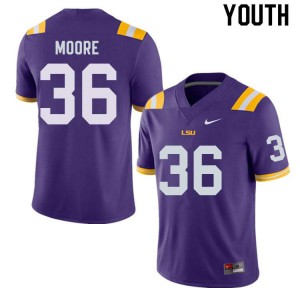 Youth Tigers #36 Derian Moore Purple Stitched Jerseys 408794-147