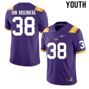 Youth LSU #38 Zach Von Rosenberg Purple Player Jersey 439532-642