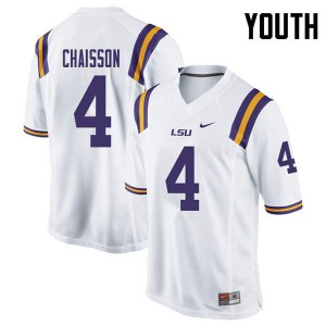 Youth Tigers #4 K'Lavon Chaisson White Stitched Jersey 638834-790