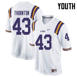 Youth Louisiana State Tigers #43 Ray Thornton White Player Jersey 804727-611