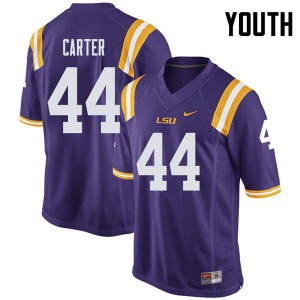 Youth LSU Tigers #44 Tory Carter Purple Player Jersey 305187-198