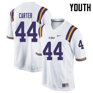 Youth LSU #44 Tory Carter White College Jersey 166807-663