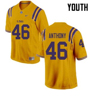 Youth Louisiana State Tigers #46 Andre Anthony Gold NCAA Jerseys 996336-834