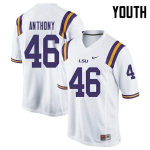 Youth LSU #46 Andre Anthony White Stitched Jerseys 517042-540