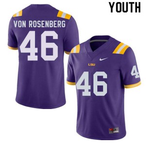 Youth Louisiana State Tigers #46 Zach Von Rosenberg Purple Football Jerseys 909622-720