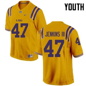 Youth LSU #47 Nelson Jenkins III Gold Player Jersey 933810-998