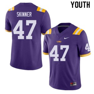 Youth Louisiana State Tigers #47 Quentin Skinner Purple High School Jerseys 272047-441