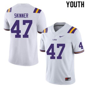 Youth Tigers #47 Quentin Skinner White University Jersey 272113-249