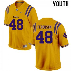 Youth LSU #48 Blake Ferguson Gold Stitch Jersey 753709-406