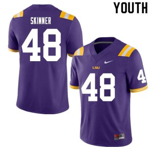 Youth Louisiana State Tigers #48 Quentin Skinner Purple University Jerseys 397776-373