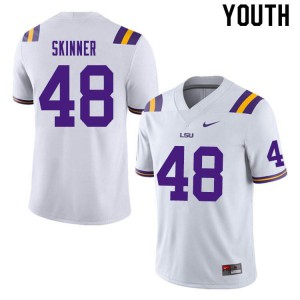 Youth LSU #48 Quentin Skinner White NCAA Jersey 719627-561