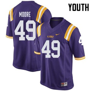 Youth LSU #49 Travez Moore Purple Embroidery Jersey 119162-302