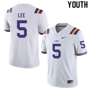 Youth Tigers #5 Devonta Lee White Football Jersey 342034-518
