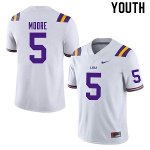 Youth Tigers #5 Koy Moore White University Jersey 948891-352