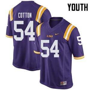 Youth LSU #54 Davin Cotton Purple Stitch Jersey 747594-260