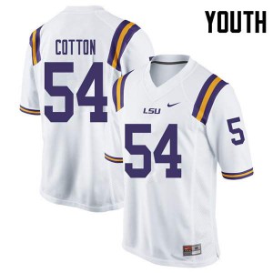 Youth LSU #54 Davin Cotton White Player Jerseys 671854-979
