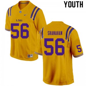 Youth LSU #56 Liam Shanahan Gold Stitched Jersey 435392-781