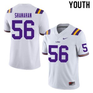 Youth LSU Tigers #56 Liam Shanahan White College Jersey 375186-696