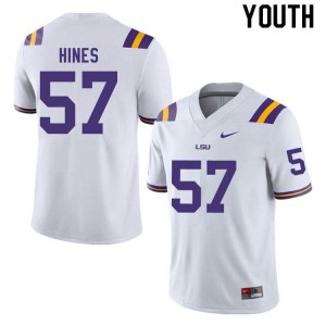 Youth LSU Tigers #57 Chasen Hines White Official Jersey 916857-247
