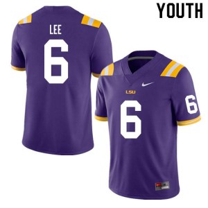 Youth Louisiana State Tigers #6 Devonta Lee Purple College Jersey 357097-896