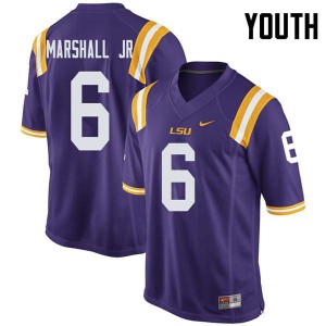 Youth Louisiana State Tigers #6 Terrace Marshall Jr. Purple Stitched Jersey 912347-455