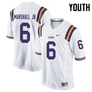 Youth Louisiana State Tigers #6 Terrace Marshall Jr. White Football Jerseys 687293-419