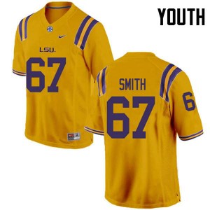 Youth Louisiana State Tigers #67 Cole Smith Gold Official Jersey 111007-767
