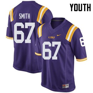 Youth LSU #67 Cole Smith Purple University Jerseys 603359-183