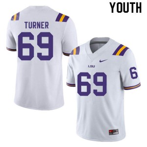 Youth LSU #69 Charles Turner White Football Jerseys 738390-940