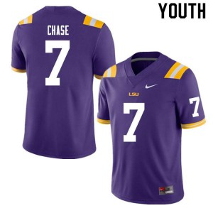 Youth LSU #7 Ja'Marr Chase Purple Football Jersey 897559-909
